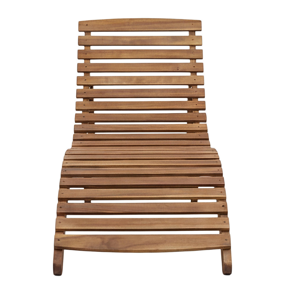 GARTENLIEGE - Akazie massiv / Webstoff - Beige, Holz/Textil (54/55/168cm) - home24