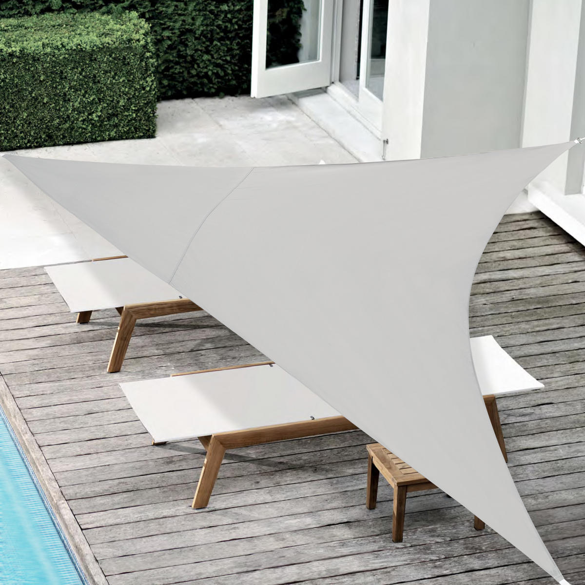 SONNENSEGEL Patras - Hellgrau, Textil (400/400cm) - [en.casa]