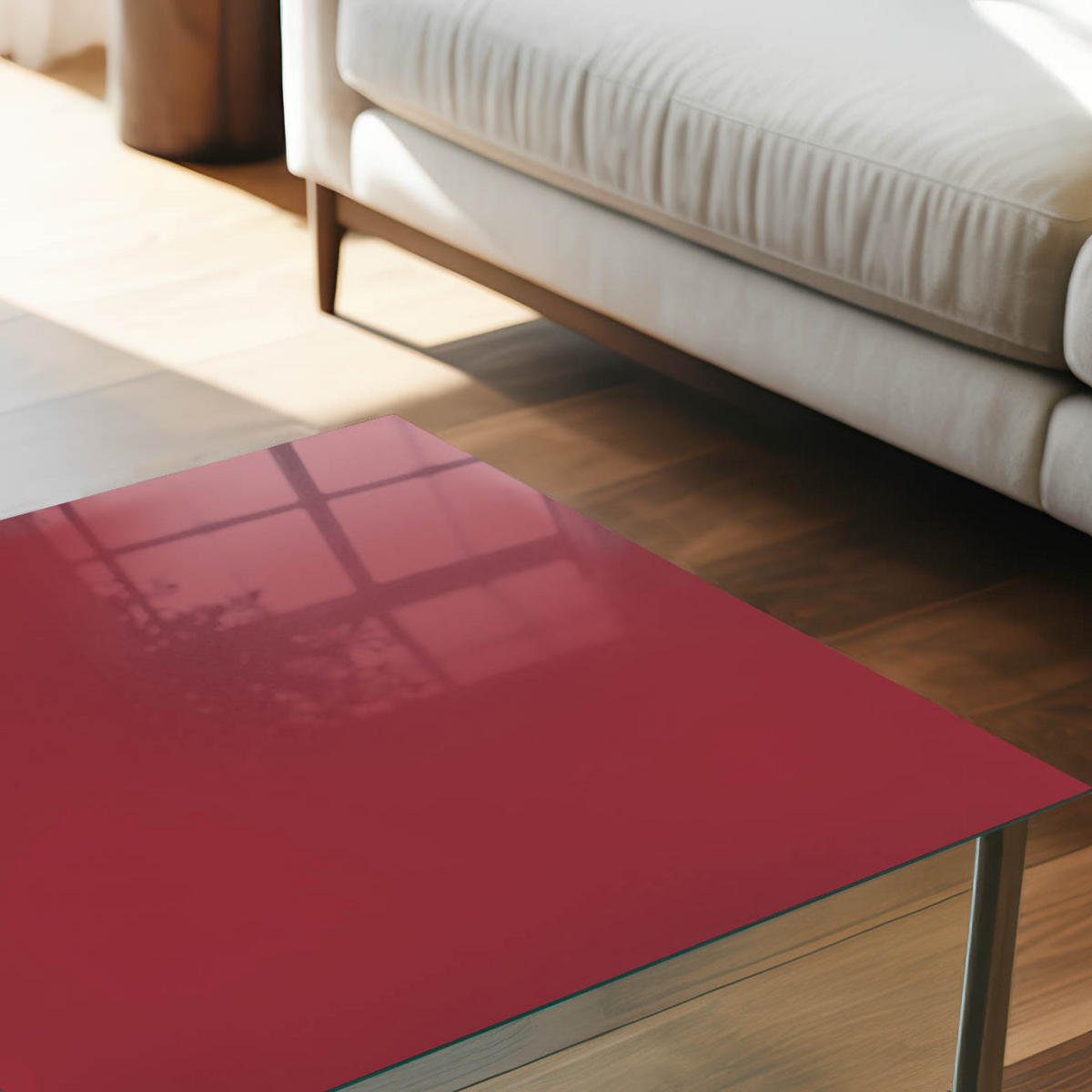 GLASPLATTE 80x60 cm – Hellburgunderrot - Bordeaux, Glas (0.4/80/60cm) - ArtPrintCave