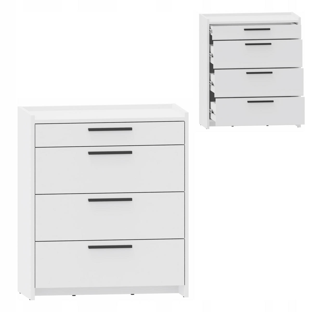 KOMMODE ALTIVO 3SW1SN Weiß 68,8/35,9/80,6 cm - Weiß, Holzwerkstoff (68.8/80.6/35.9cm) - Matkam Möbel