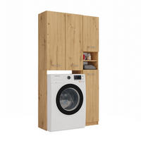 WASCHMASCHINENSCHRANK Waschli Set 4 - Eiche Artisan, Holzwerkstoff (96/180/30cm) - kommodly