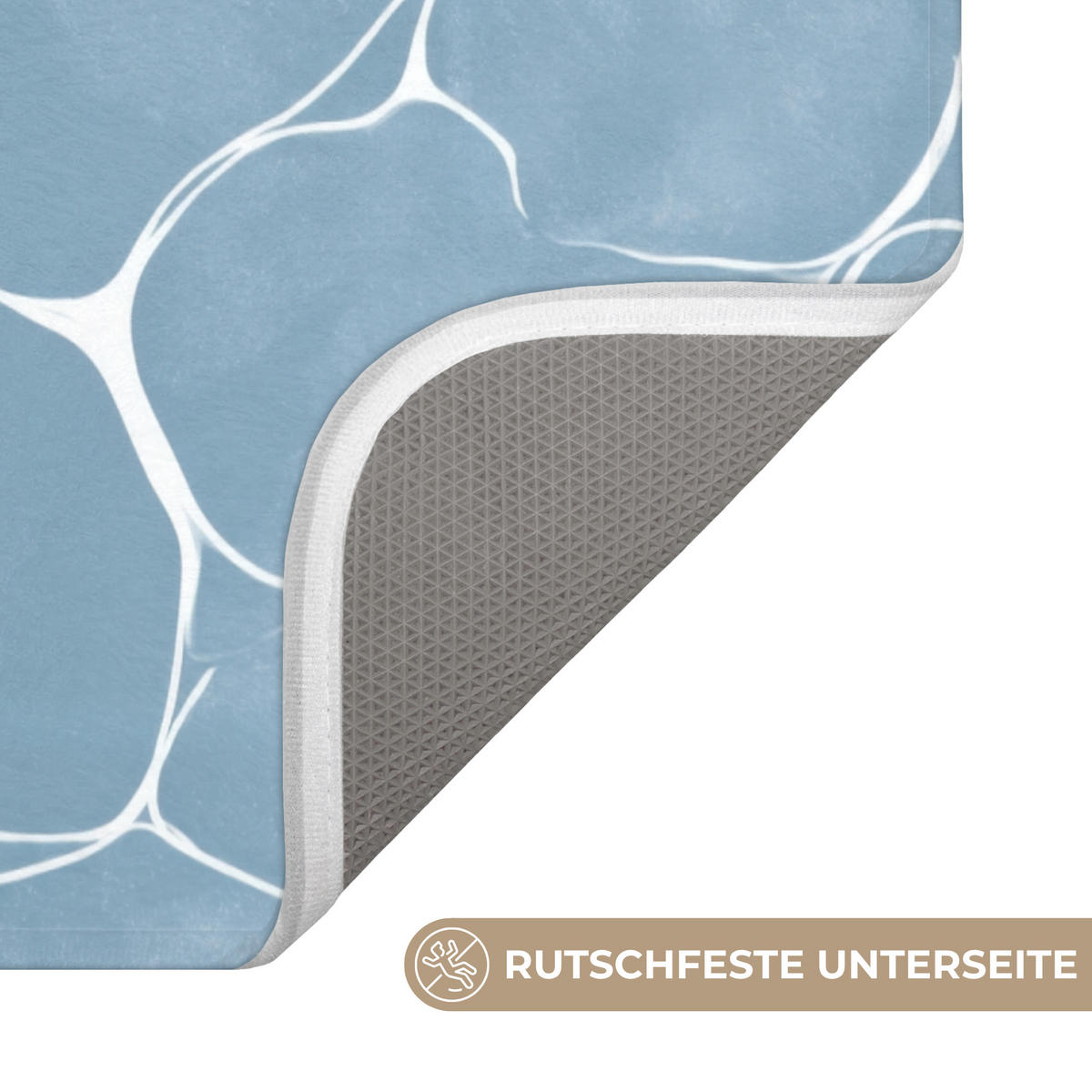 BADEMATTE Organisch - Muster - Blau 60x90 cm - Hellblau, Kunststoff/Textil (60/90cm)