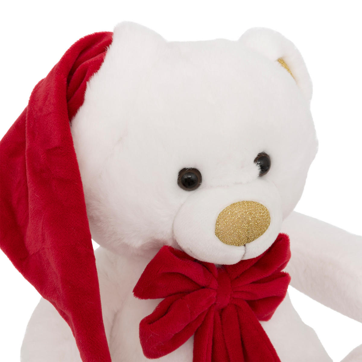STOFFBÄR mit Weihnachtsmütze 25 cm - Weiß, Textil (22/34/26cm) - Atmosphera Createur d´interieur