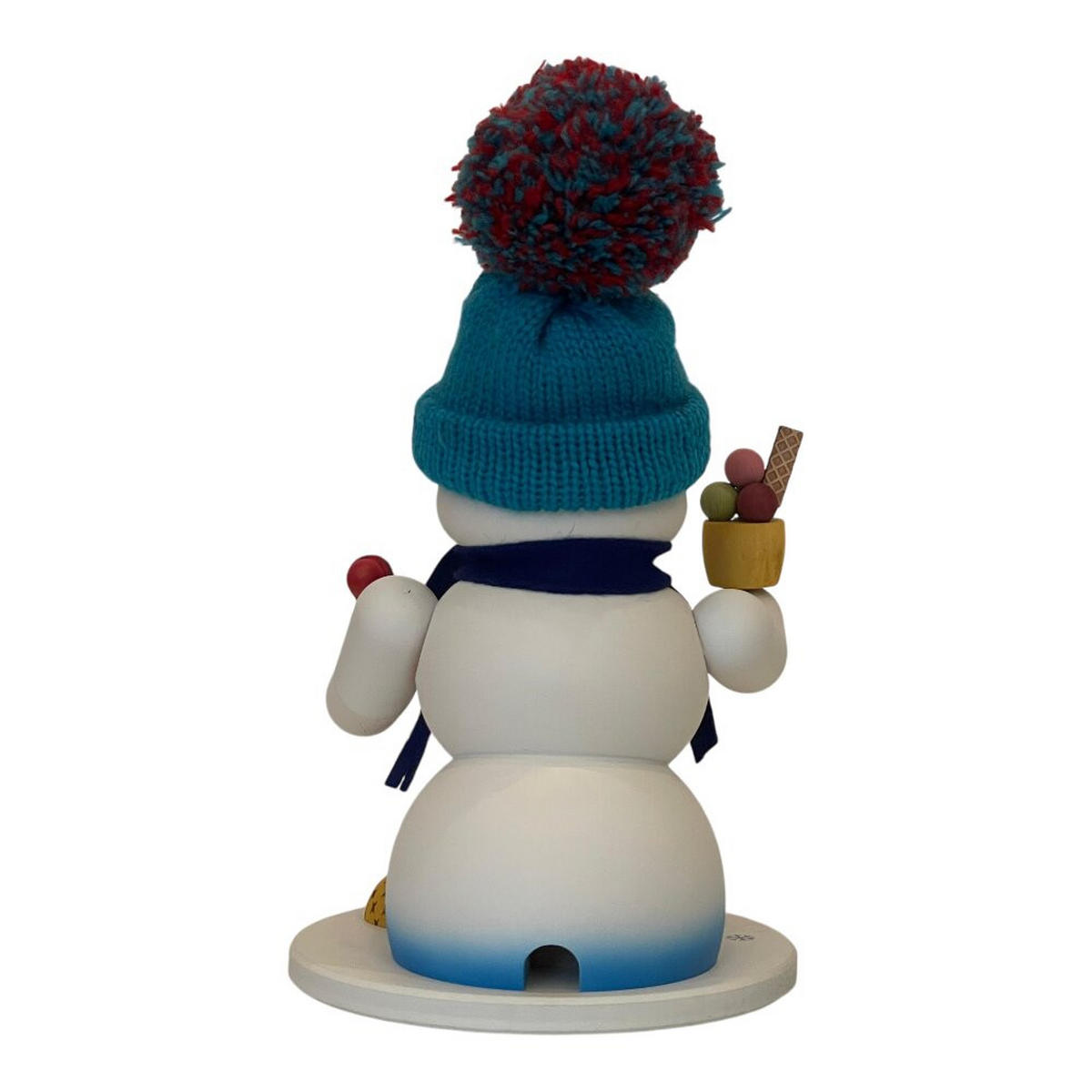 RAUCHFIGUR Schneemann Weiß Eisverkäufer 19 cm - Multicolor, Holz (15/19/0.1cm)