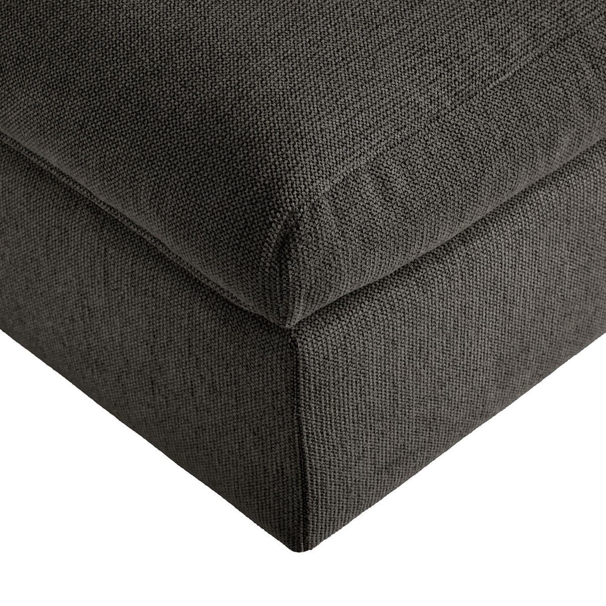 POLSTERHOCKER - Anthrazit/Schwarz, Kunststoff/Textil (131/44/61cm) - home24