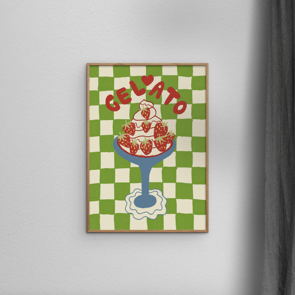 POSTER mit Rahmen Studio Dolci - Gelato - Eichefarben/Grün, Holz/Papier (30/40cm) - Poster&Frame