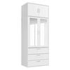 KLEIDERSCHRANK mit Spiegel Der Grenzenlose - Weiß, Holzwerkstoff (90/234/58cm) - Mokebo