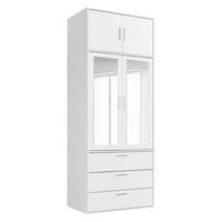 KLEIDERSCHRANK mit Spiegel Der Grenzenlose - Weiß, Holzwerkstoff (90/234/58cm) - Mokebo