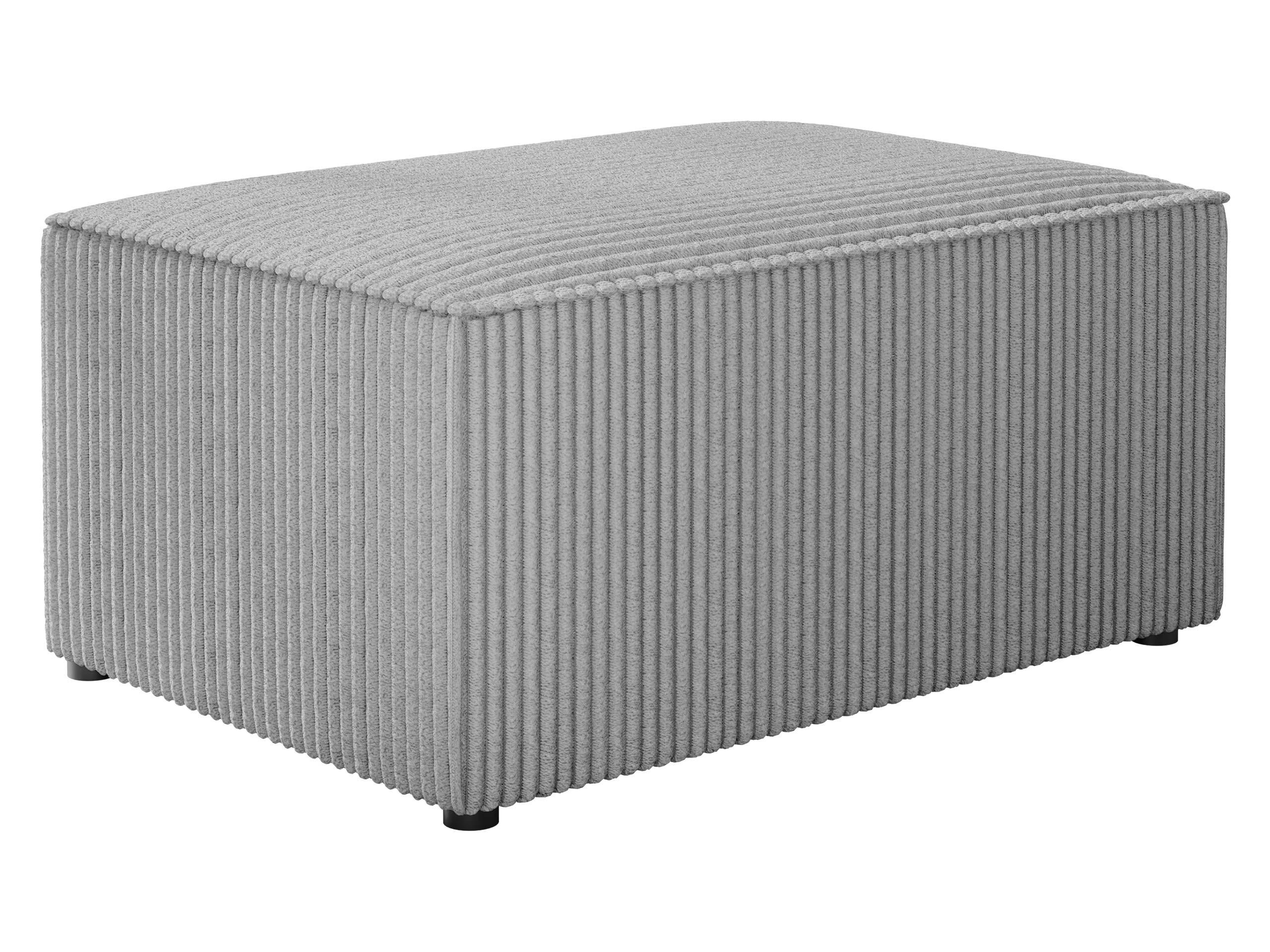 POLSTERHOCKER Karl Cord - Hellgrau/Schwarz, Holz/Kunststoff (60/38/45cm) - MIRJAN24