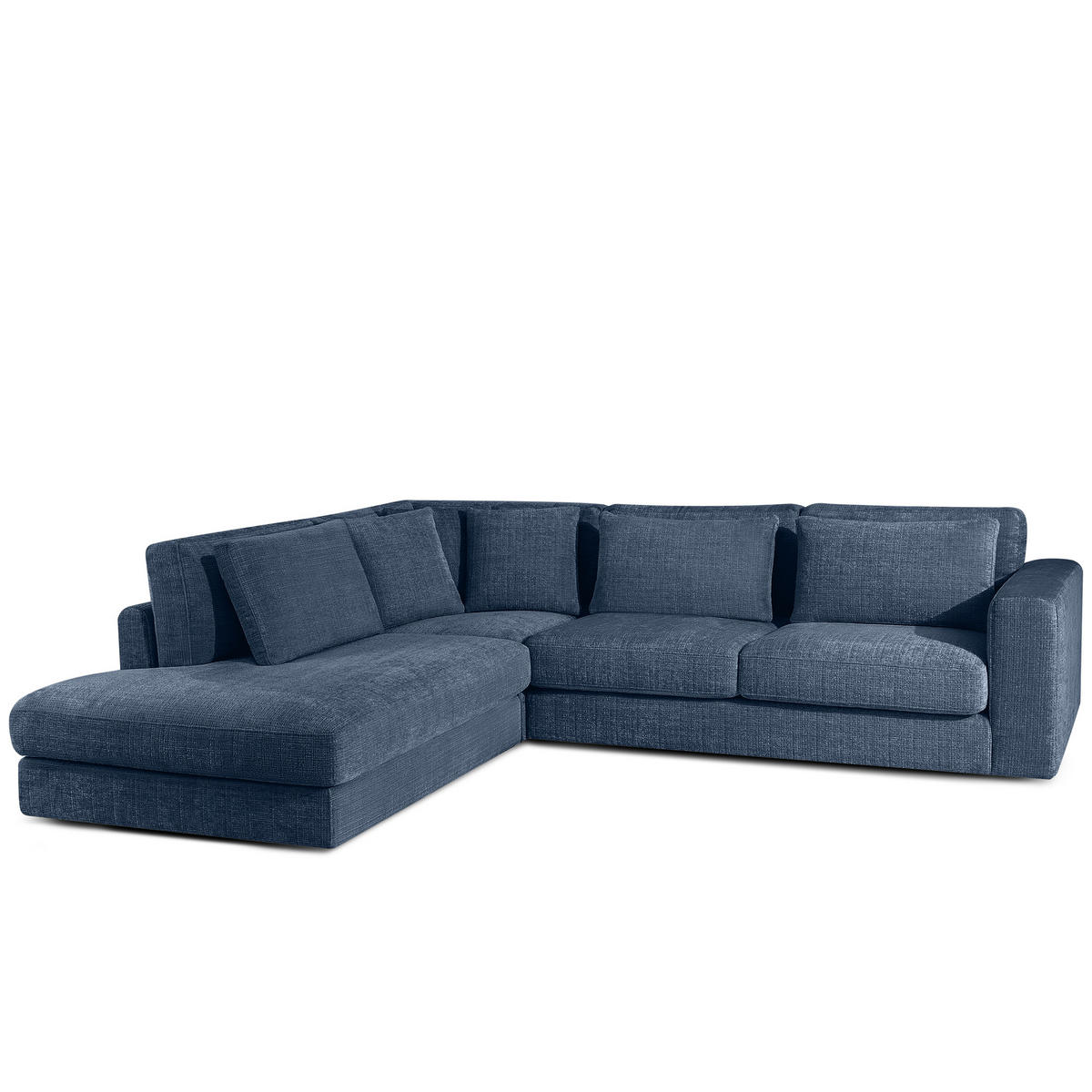 ECKSOFA links VERUS - Dunkelblau, Holz/Holzwerkstoff (297/248cm) - KONSIMO®
