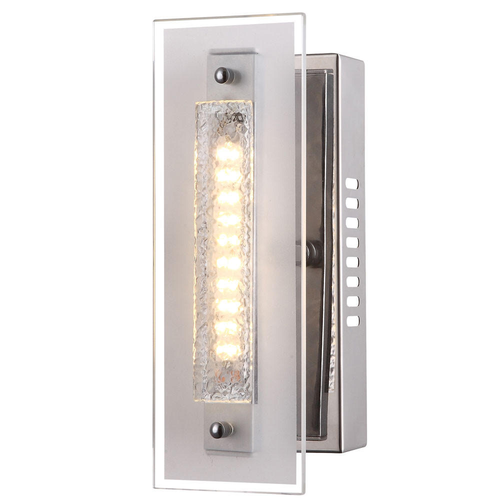LED WANDLEUCHTE Metall Silber Kristalloptik - Silberfarben, Glas (8/23/11.5cm) - Globo Lighting