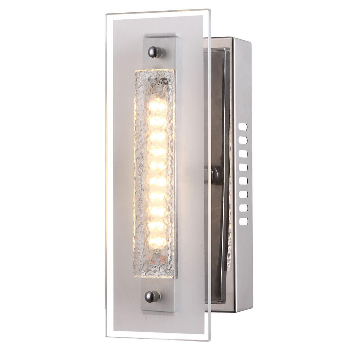 LED WANDLEUCHTE Metall Silber Kristalloptik - Silberfarben, Glas (8/23/11.5cm) - Globo Lighting