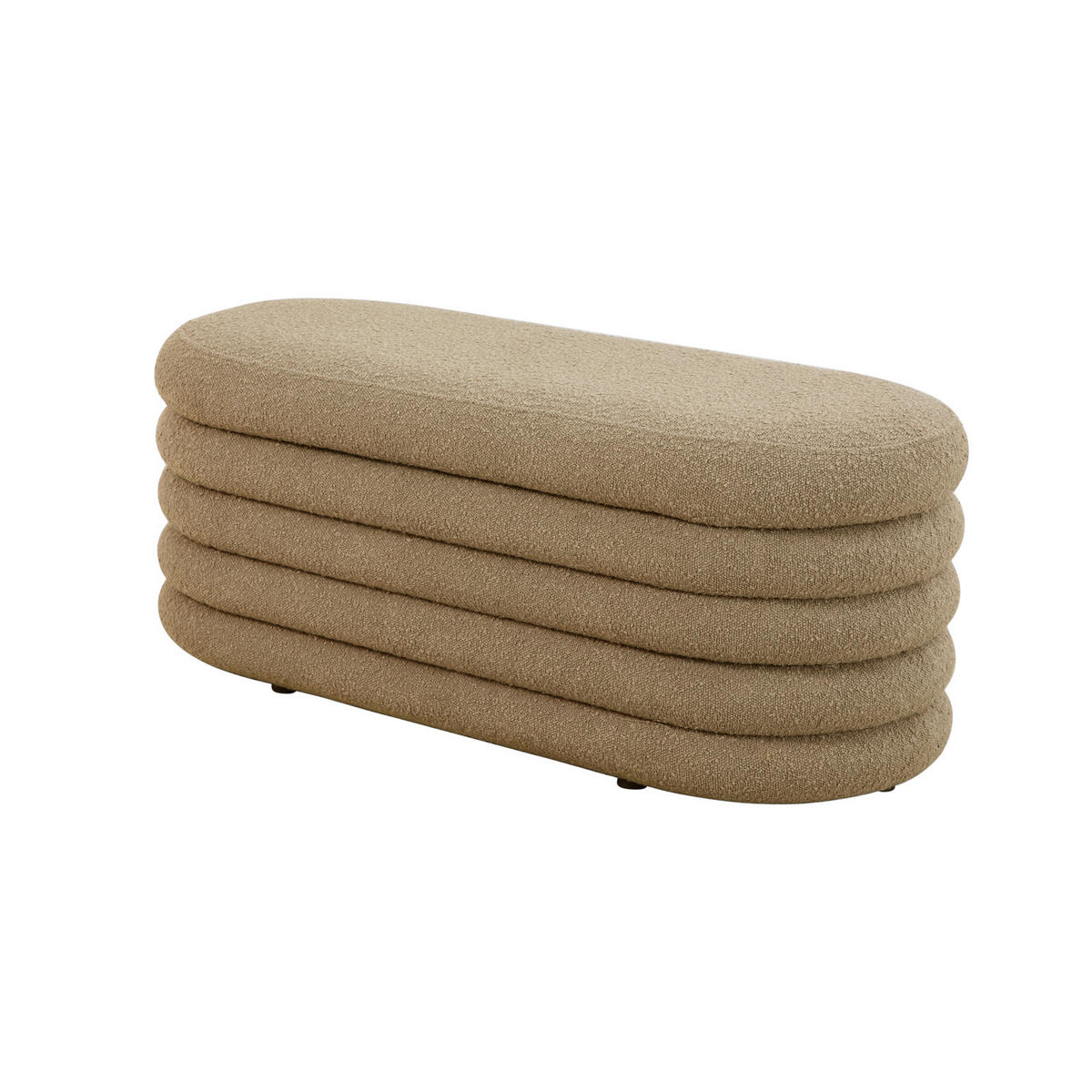 HOCKER BLOSSOM XL mit Aufbewahrung Boucle Hellbraun - Braun, Textil (45/42/108cm) - SVITA