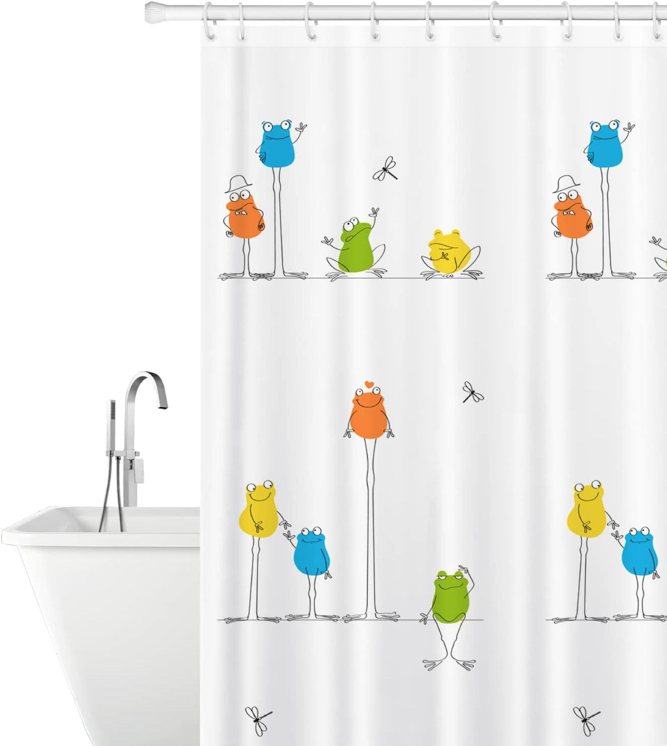 DUSCHVORHANG lustig 180 x 180 cm Polyester wasserdicht schimmelresistent waschbar mit Ringen Badewanne - Multicolor, Textil (22/2cm) - MCBOSON