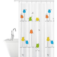 DUSCHVORHANG lustig 180 x 180 cm Polyester wasserdicht schimmelresistent waschbar mit Ringen Badewanne - Multicolor, Textil (22/2cm) - MCBOSON