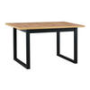 ESSTISCH Ikon 3 M - Eiche Wotan/Schwarz, Holz/Metall (80/140/79cm) - Leaf Design