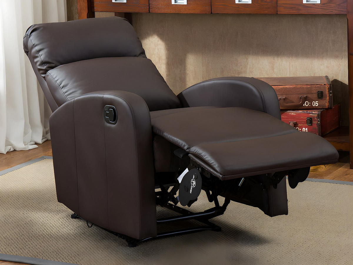 RELAXSESSEL Fernsehsessel - Kunstleder - Braun - ISAO - Braun, Leder (65/101/91cm) - Vente-Unique