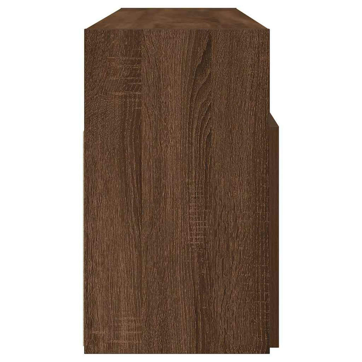 LOWBOARD mit Led-Leuchten 120/30/50 cm aus Holzwerkstoff in Braun Eichen-Optik Dekor - Dunkelbraun, Holz (120/50/30cm) - vidaXL