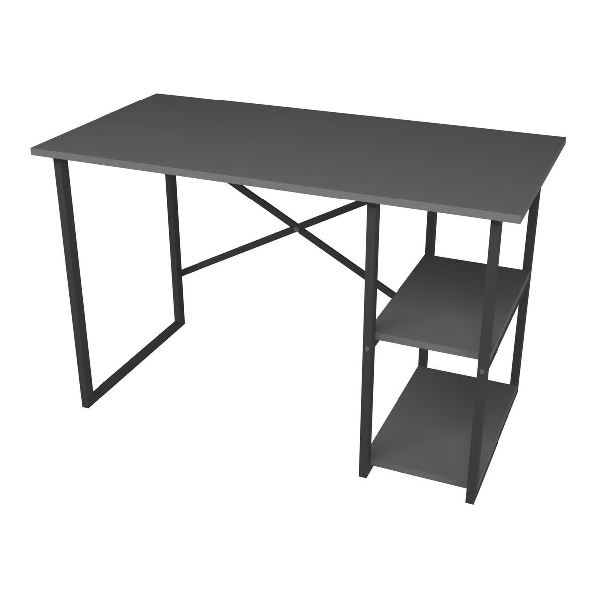 SCHREIBTISCH Nittedal - Anthrazit/Schwarz, Holzwerkstoff/Metall (60/120/75cm) - [en.casa]