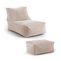 SITZSACK mit Hocker Der Gelassene - Beige, Textil (60/65/150cm) - Mokebo