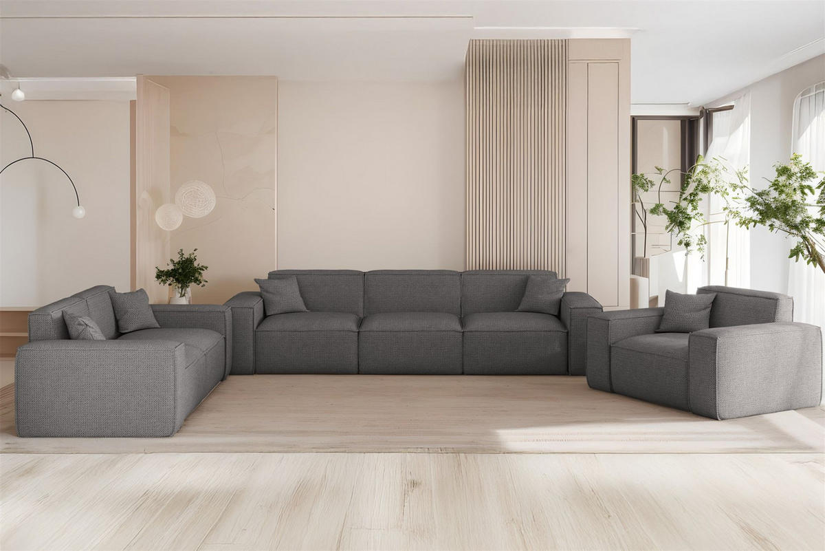 SOFA 2-sitzer Celes Premium In Artico - Grau, Holzwerkstoff/Textil (182/73/90cm) - Fun Möbel