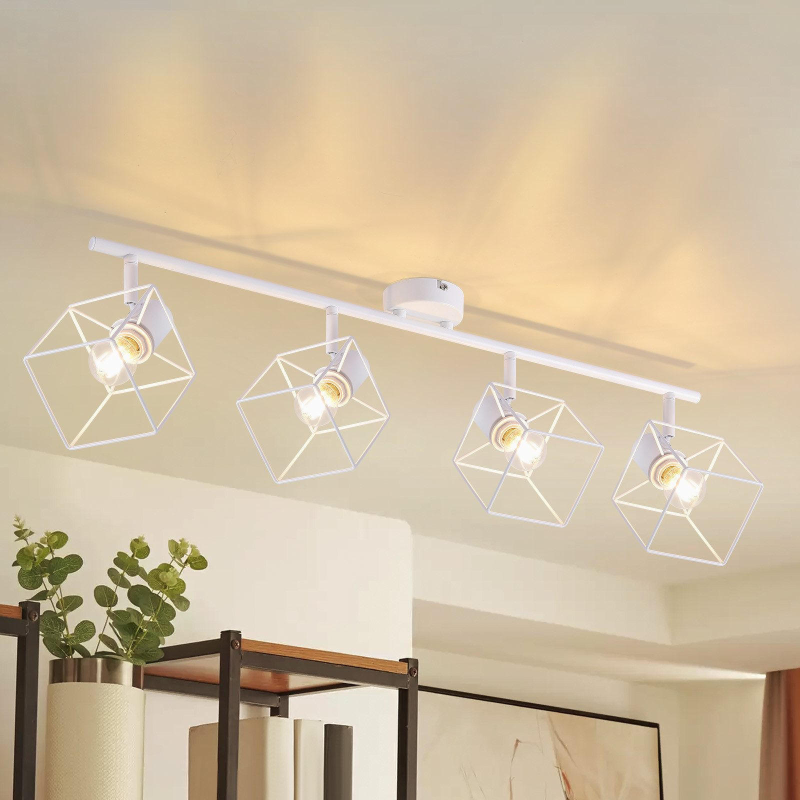 STRAHLER Fürth 4-flammig 70/10/17 cm - Weiß, Metall (70/10/17cm) - Nettlife