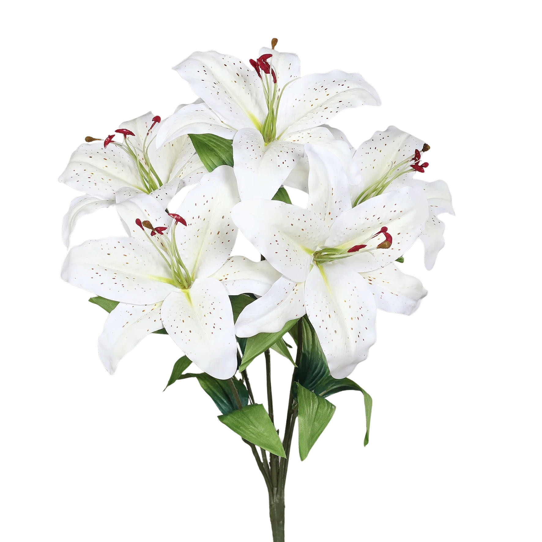 LILIE Künstlicher Lilienbusch - Moni 55 cm - Weiß, Kunststoff (55cm) - aplanta