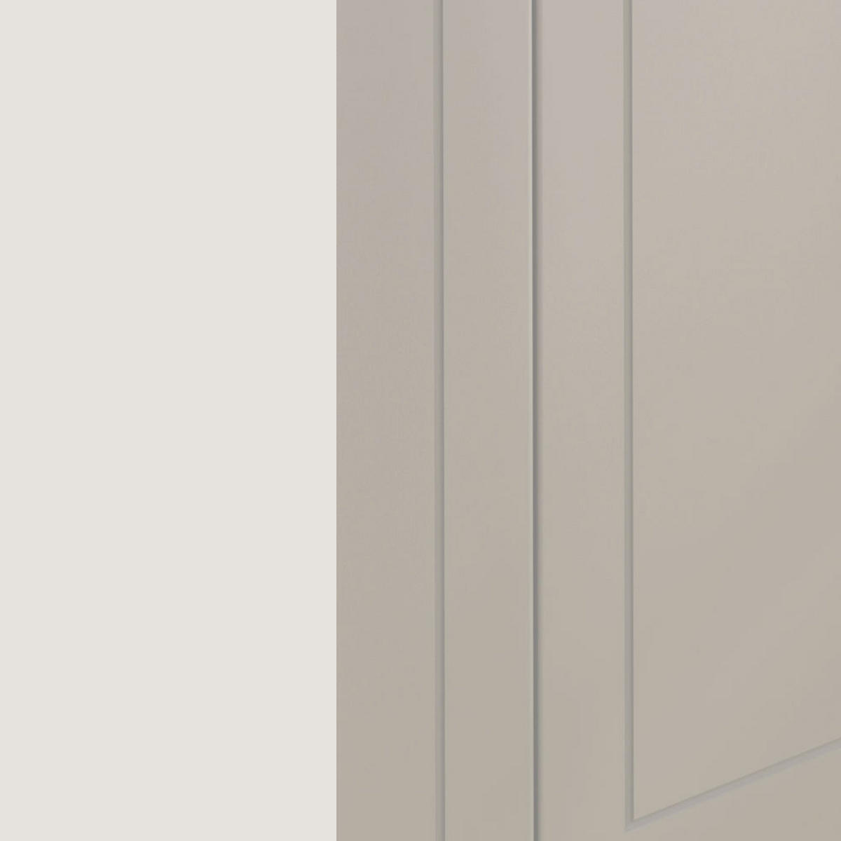 KÜCHENZEILE Kvantum Grau / Vanille Matt 240 / 51,6 / 207cm (HETTICH Vollauszug) - Creme/Grau, Holzwerkstoff/Metall (240/207/51.6cm) - Feldmann-Wohnen