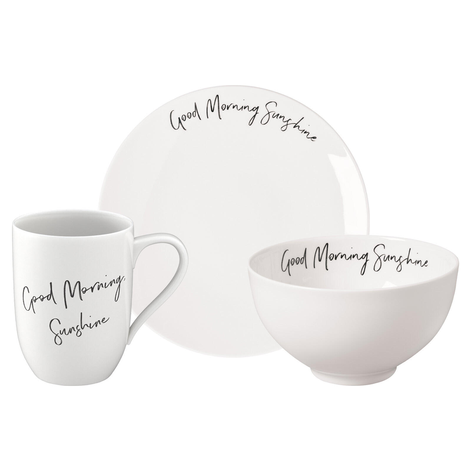 FRÜHSTÜCKS-SET SUNSHINE Statement weiß 3er Set - Weiß, Keramik (1/1/1cm) - Villeroy & Boch