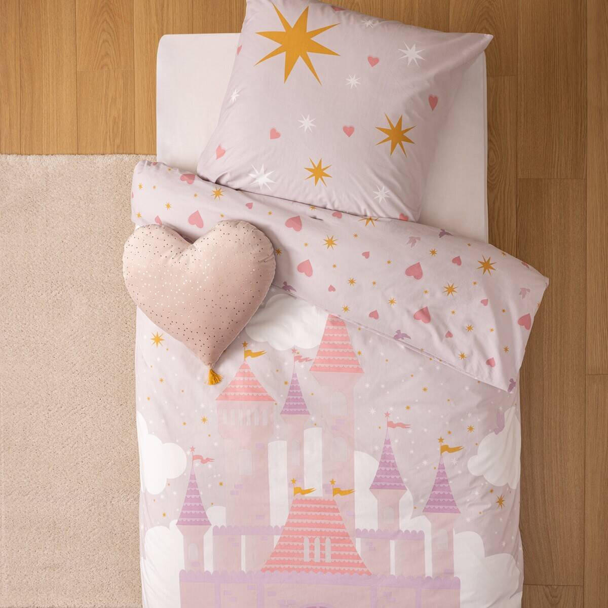 KINDERBETTWÄSCHE Rosa 140/200 cm - Rosa, Naturmaterialien (140/200cm) - Atmosphera for kids
