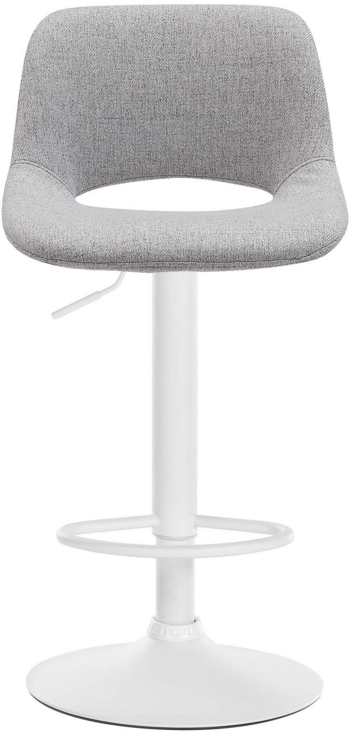 BARHOCKER 2er Set Stoff hellgrau - Hellgrau/Weiß, Textil/Metall (42/86/46cm) - CLP