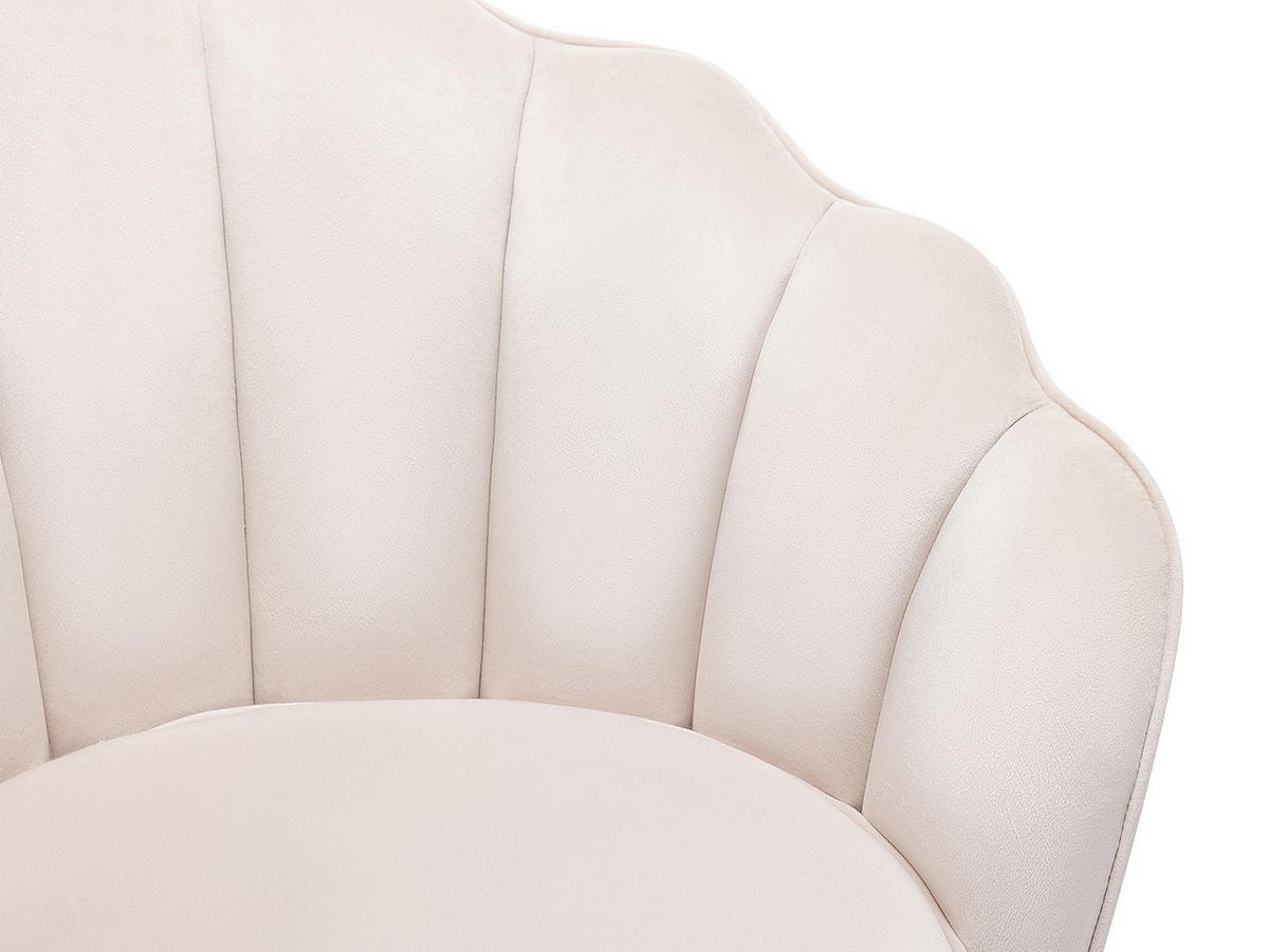 MUSCHELSESSEL - Samt - Beige - LALEA - Beige, Textil (76/88/73cm) - Vente-Unique