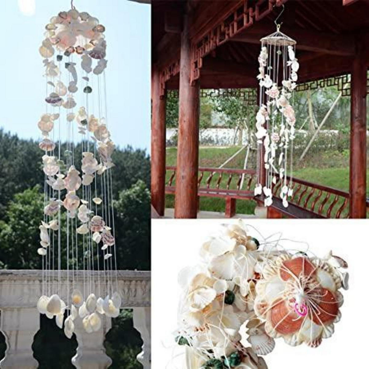 WINDSPIEL Muschelform 95 cm - Multicolor, Naturmaterialien (95/13/1cm)