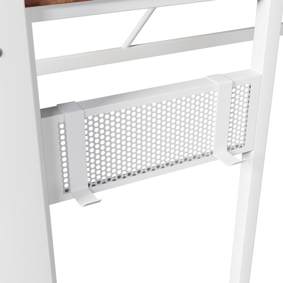 HOCHBETT 90/200 cm DE-04494, mit LED und Schreibtisch in Weiß - Weiß, Metall (90/200cm) - ComfortXL