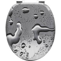 WC SITZ mit Absenkautomatik,Antibakteriell Oval,MDF Holzkern - Grau, Holzwerkstoff (37/5.7/43cm) - Woltu
