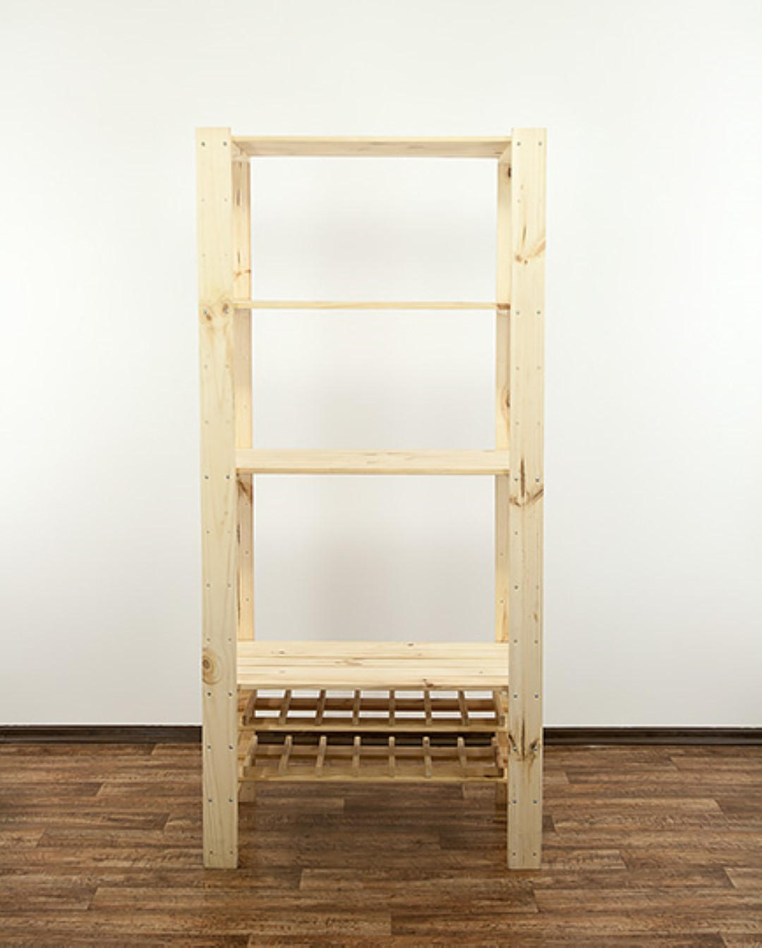 HOLZREGAL WOODLAND 166x80x50cm 4 Fachboden + 2 Flaschenebenen Kiefernholz Natur - Naturfarben, Holz (80/166/50cm) - PROREGAL