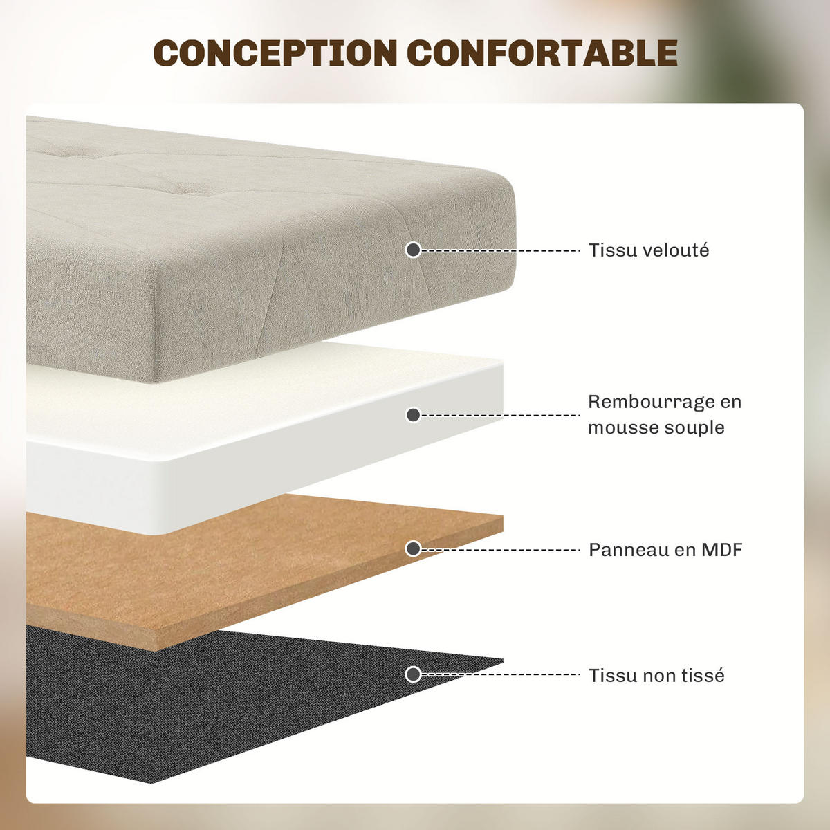 TRUHENBANK DE-16446 klappbar mit Stauraum Creme - Creme, Textil (76/38/38cm) - ComfortXL