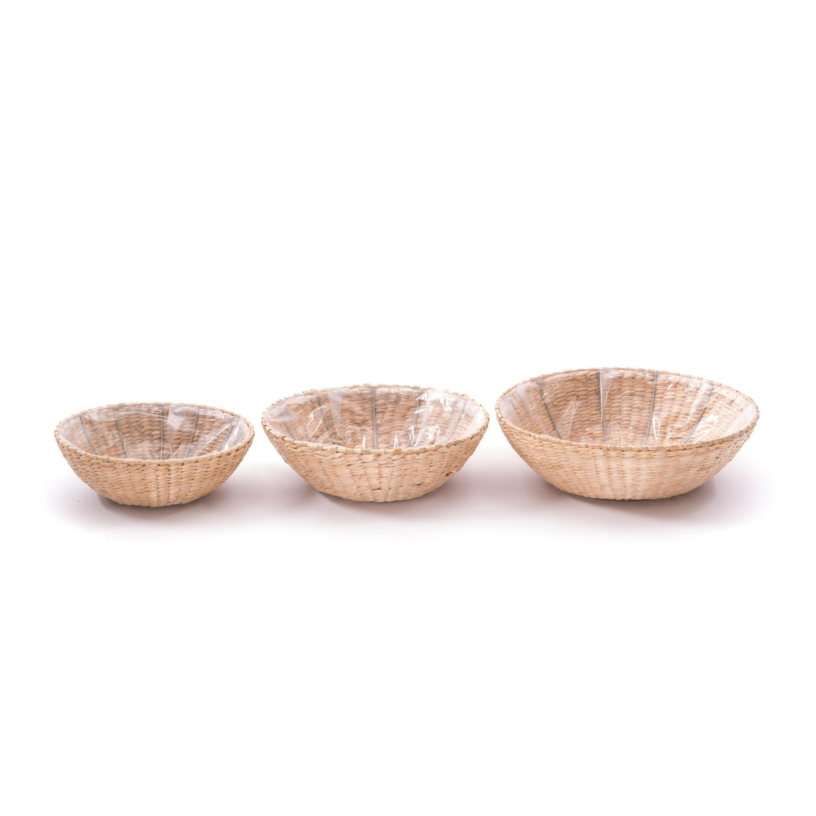 KORB-SET Kayla 3-teilig verschiedene Größen, wasserdicht naturfarben - Silberfarben, Naturmaterialien (12cm) - CREEDWOOD