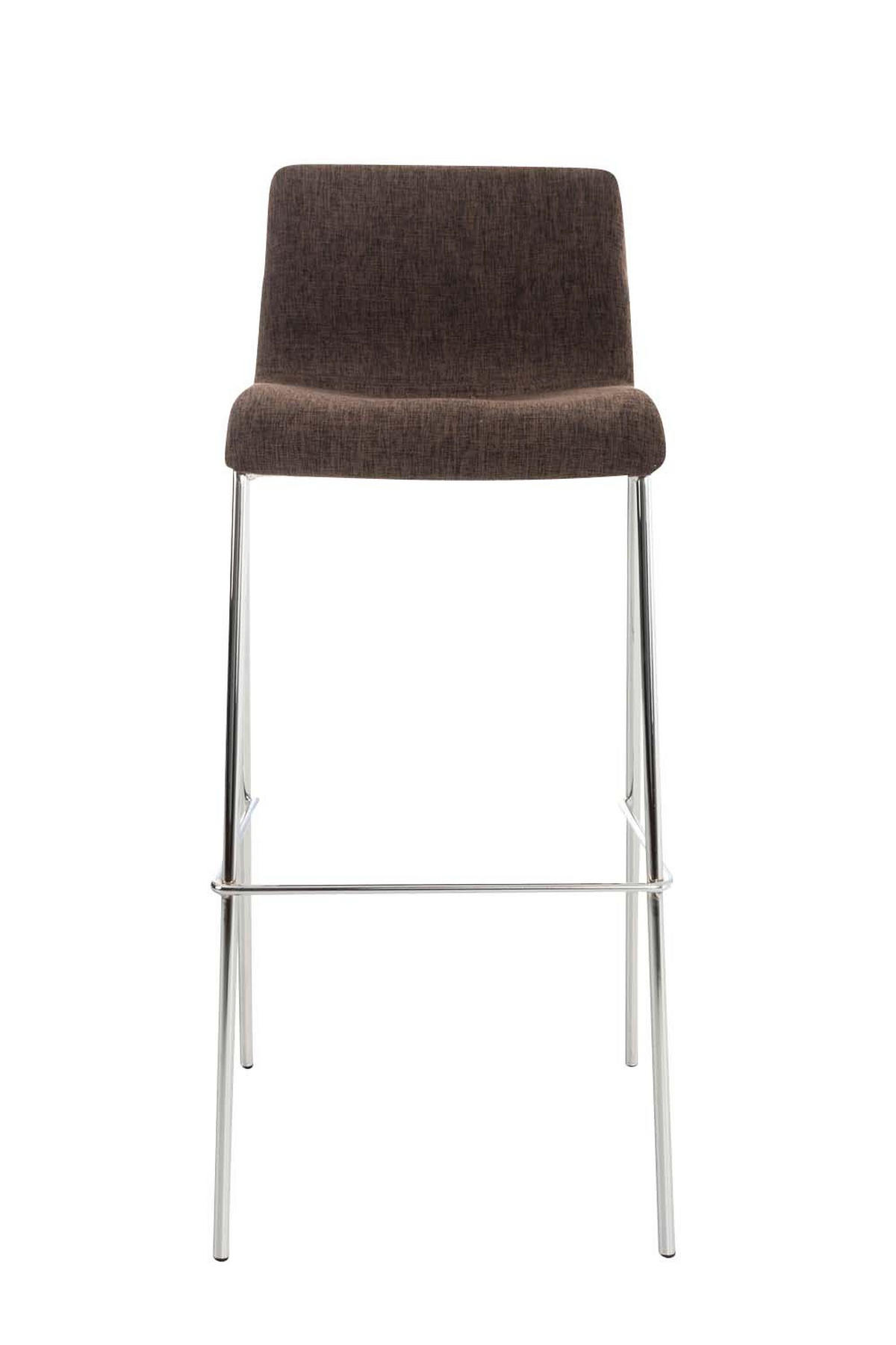 BARHOCKER 2er Set Stoff braun - Chromfarben/Braun, Textil/Metall (43/100/48cm) - CLP
