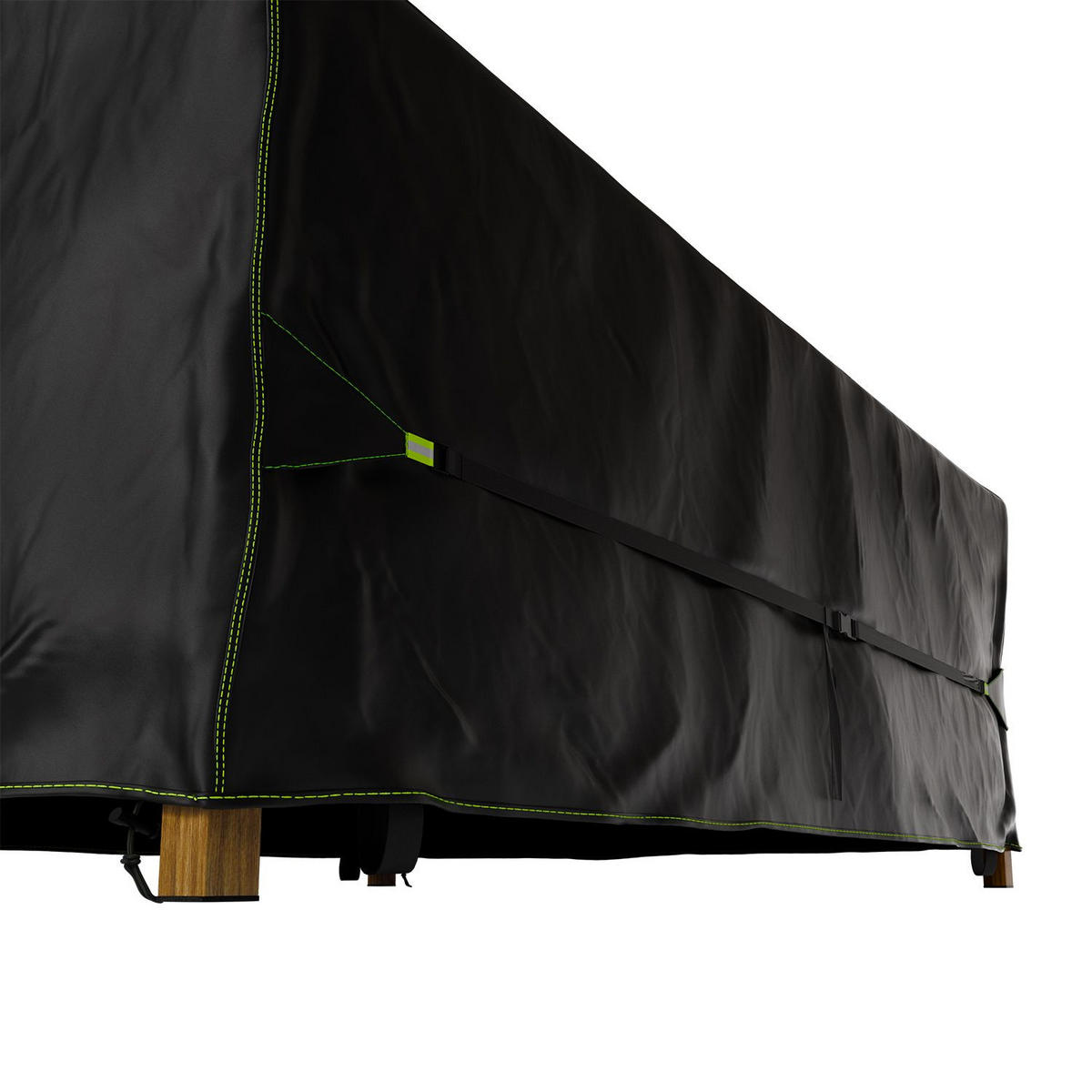 GARTENMÖBELABDECKUNG CoverSafe Pro schwarz - Schwarz, Kunststoff (200/90/300cm) - Juskys