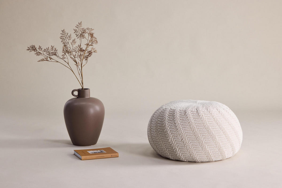 SITZPOUF TED Beige 45x45x30 cm - Beige, Textil (45/30/45cm) - FURNLUX