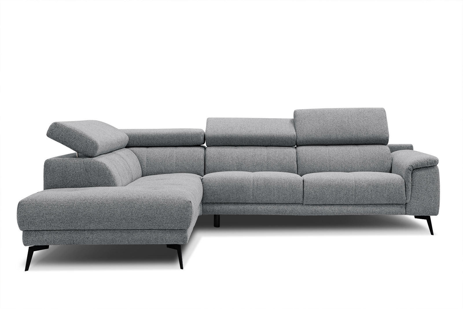 ECKSOFA FIERO 5-Sitzer, grau - Schwarz/Grau, Holzwerkstoff/Textil (158/269cm) - Courtois Laville