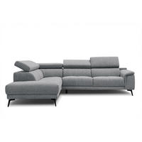 ECKSOFA FIERO 5-Sitzer, grau - Schwarz/Grau, Holzwerkstoff/Textil (158/269cm) - Courtois Laville