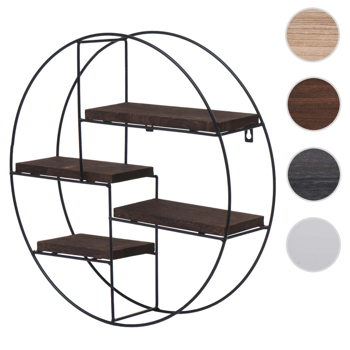 STENSKA POLICA Temno rjava - temno rjava, les (45/45/11cm) - MCW