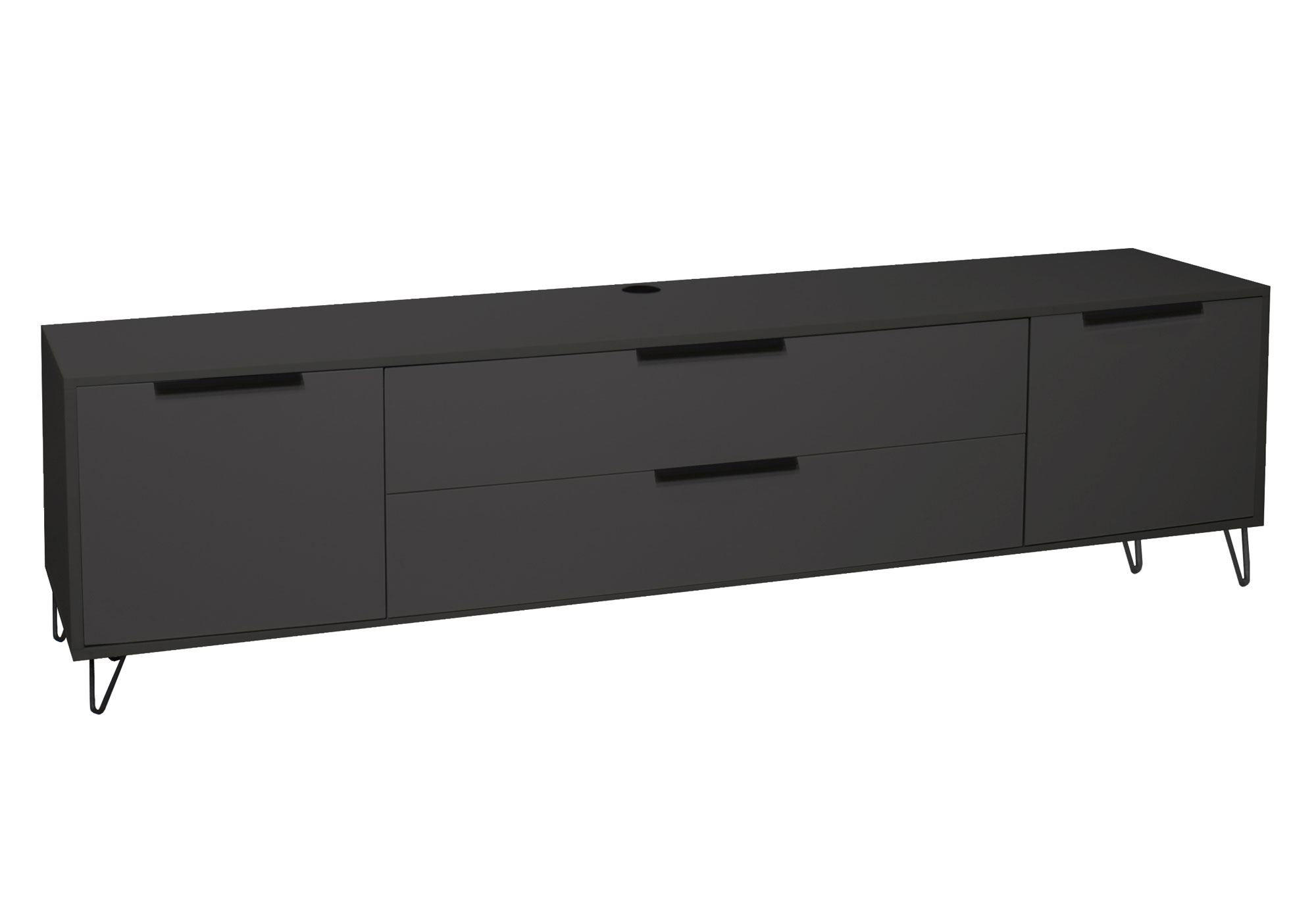 LOWBOARD Erna 216x45x62 Anthrazit matt Lack - Anthrazit, Holzwerkstoff (216/62/45cm) - 58aufmkessel