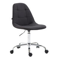 DREHSTUHL Stoff schwarz - Chromfarben/Schwarz, Textil/Metall (47/79/56cm) - CLP