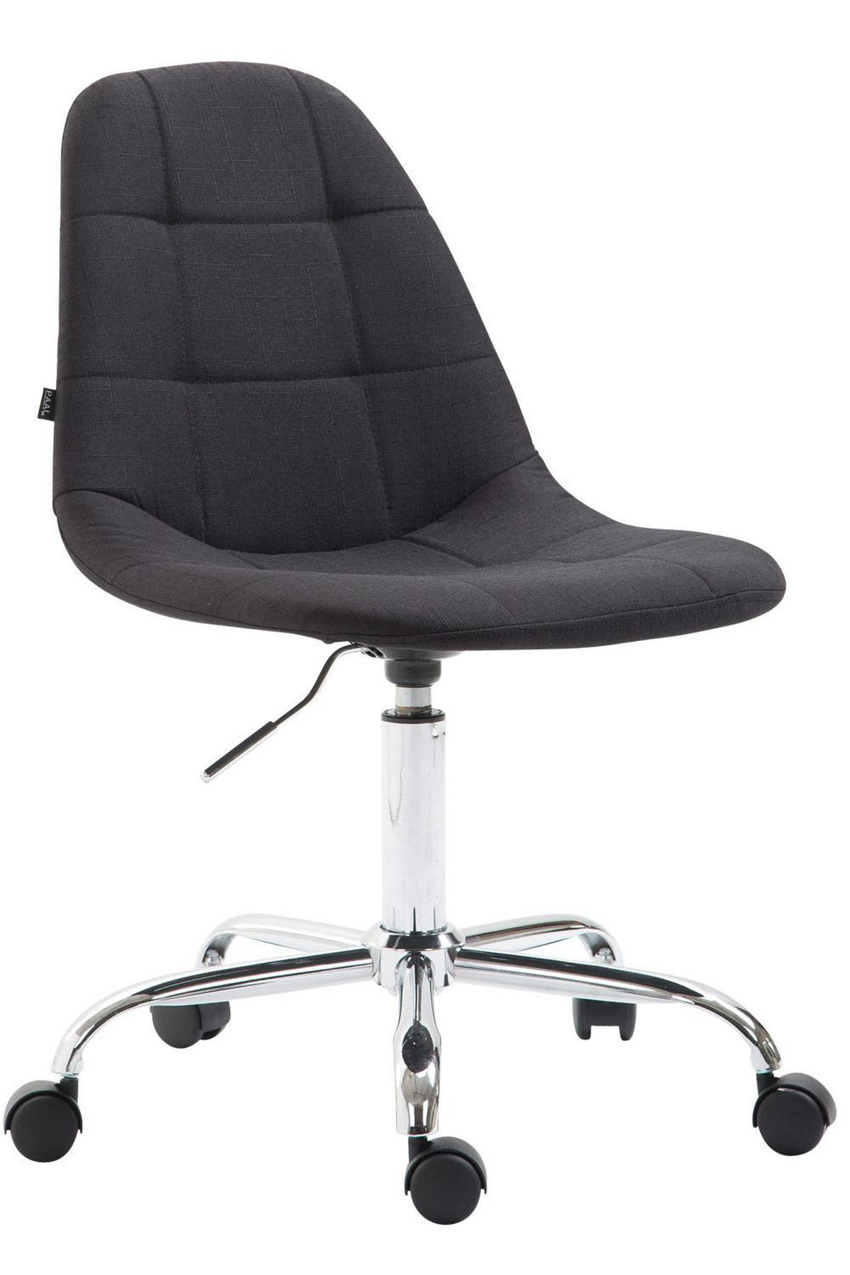DREHSTUHL Stoff schwarz - Chromfarben/Schwarz, Textil/Metall (47/79/56cm) - CLP