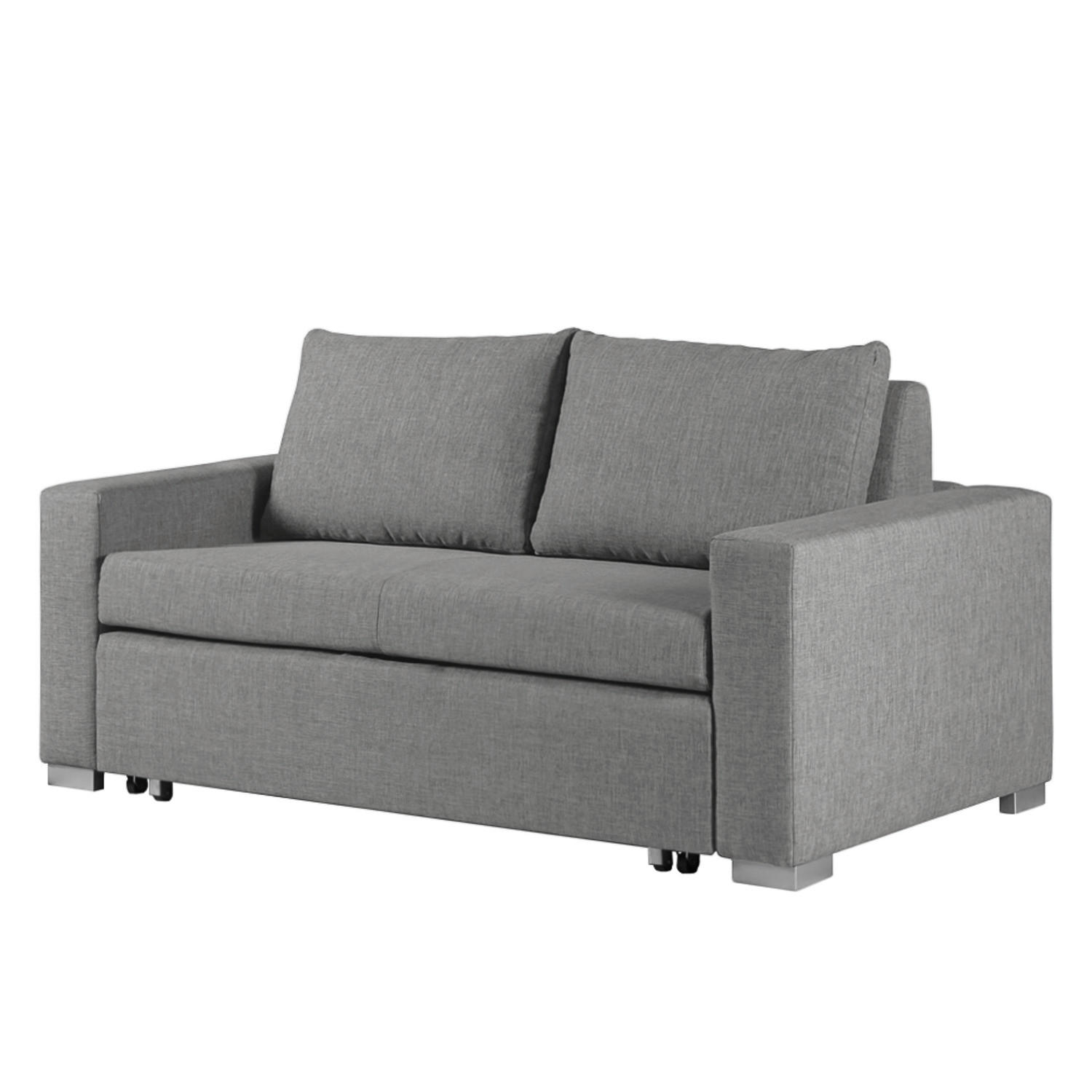 SCHLAFSOFA - Silberfarben/Grau, Textil (153/90/90cm) - home24