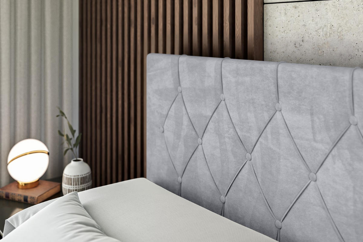 BOXBETT VELANTO-Z - 180 x 200 - H4 - Hellgrau - Grau, Holzwerkstoff (180/200cm) - ALTDECOR