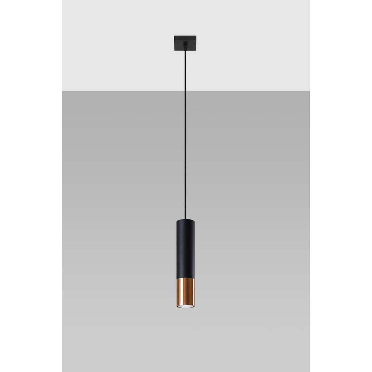 TISCHLEUCHTE Stahl Schwarz Kupfer - Schwarz, Metall (8/8/100cm)